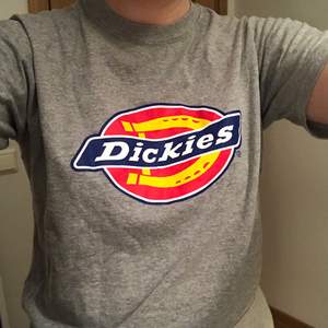 Grå Dickies t-shirt i storlek small, knappt använd och är därav i väldigt bra skick