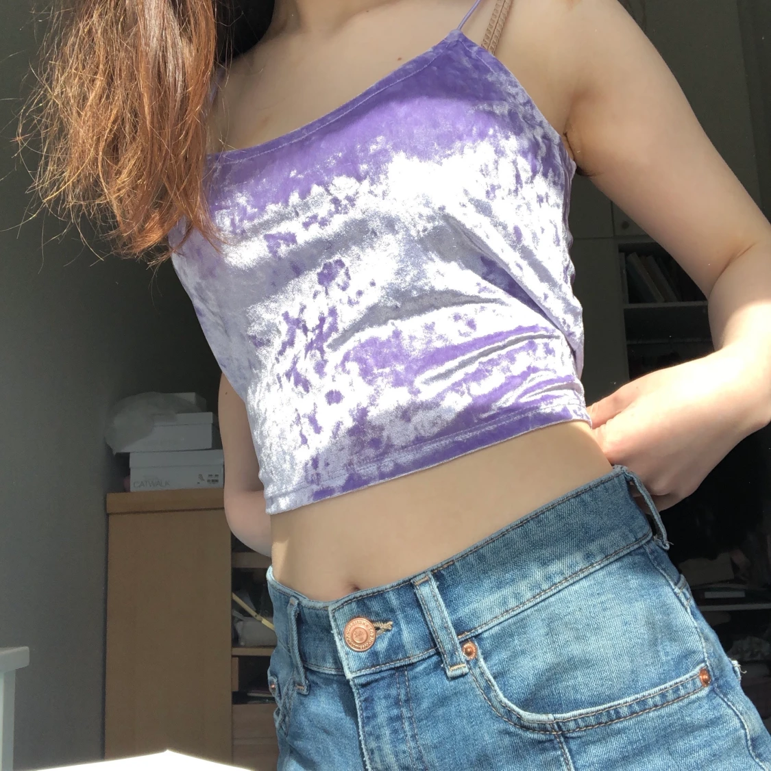 Purple velvet top S