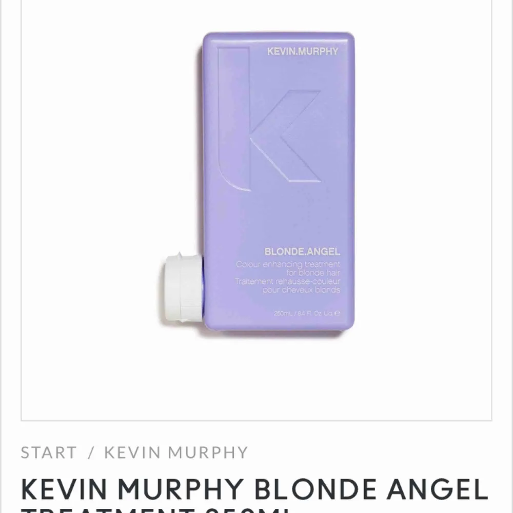 Säljer två Kevin murphy treatments, COOL ANGEL och BLONDE ANGEL  Endast testade, funkar bra men gillar mitt hår i den färgen det är så kommer ej till användning.   Båda för 300kr då dom kostar 269kr styck. Köparen står för frakten!. Övrigt.