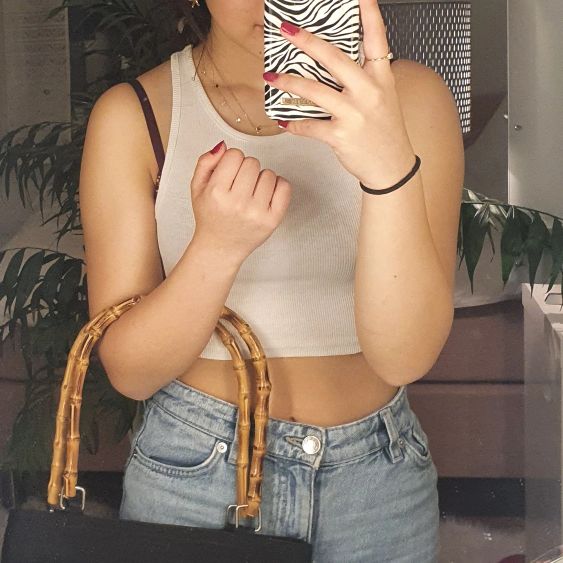 Svart bambu handväska Part Two - 90