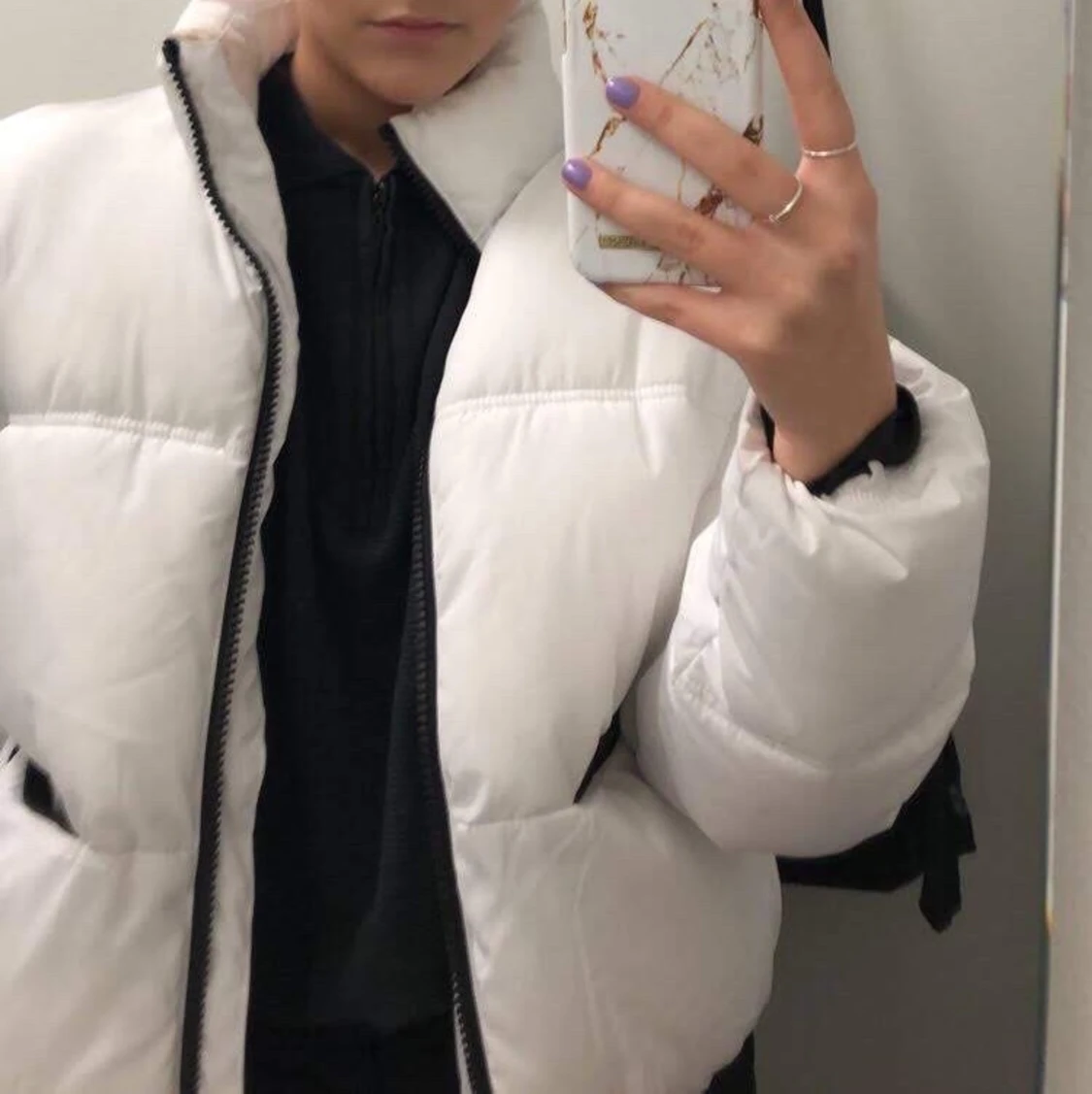 Vit vinterjacka - 90