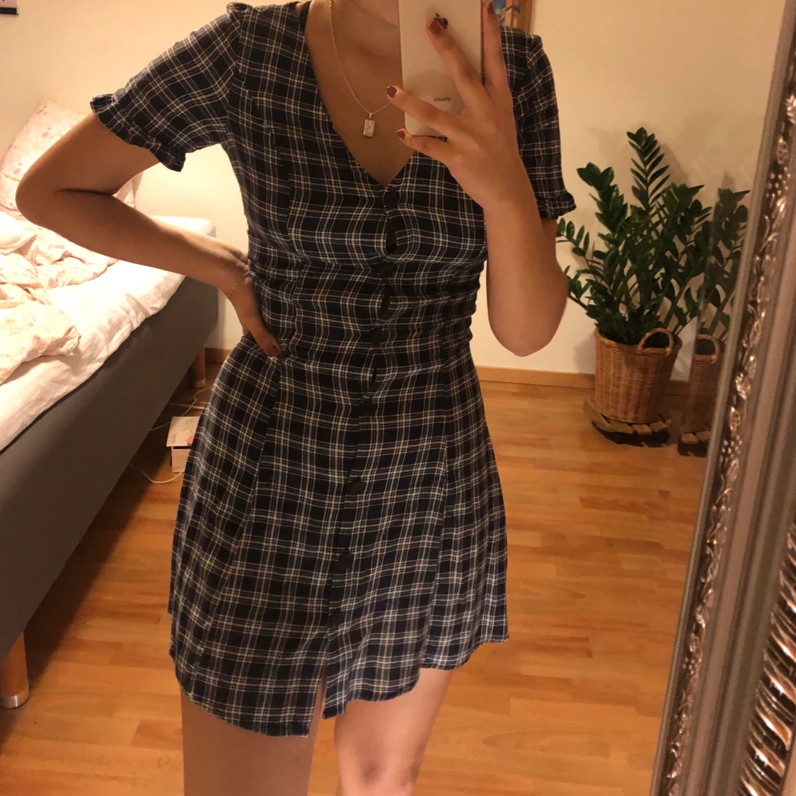 Rutig klänning - 90