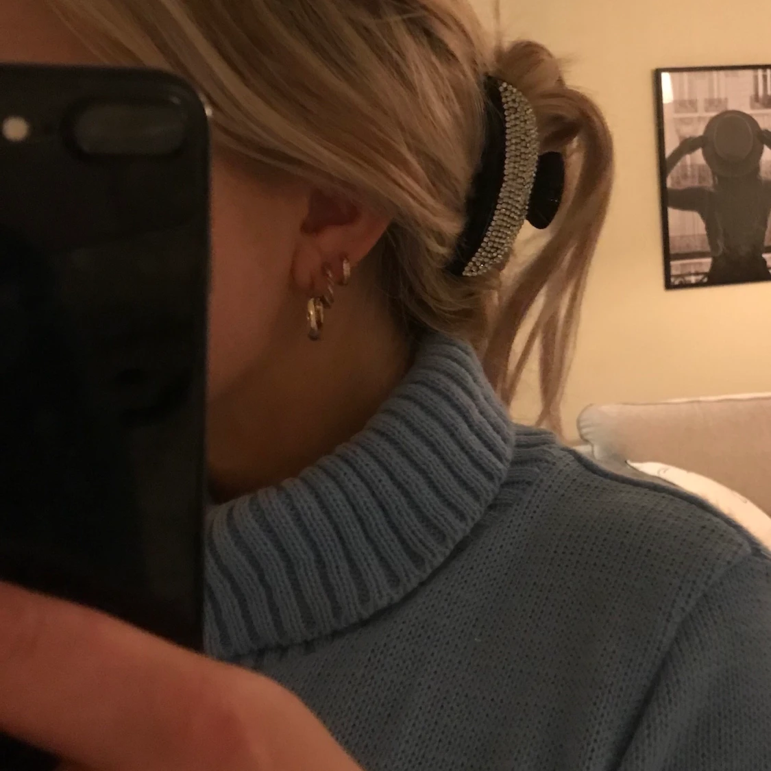 Ljusblå polotröja - 90