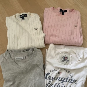 Märkes koftor  - Gant vit kabelstickad storlek S▪️Gant rosa kabelstickad storlek S ▪️Lexington sweatshirt storlek XS ▪️Peakperfomance V-ringad storlek XS▪️  150/st eller 500kr för alla▪️ Köparen står för eventuella tillägg av frakt