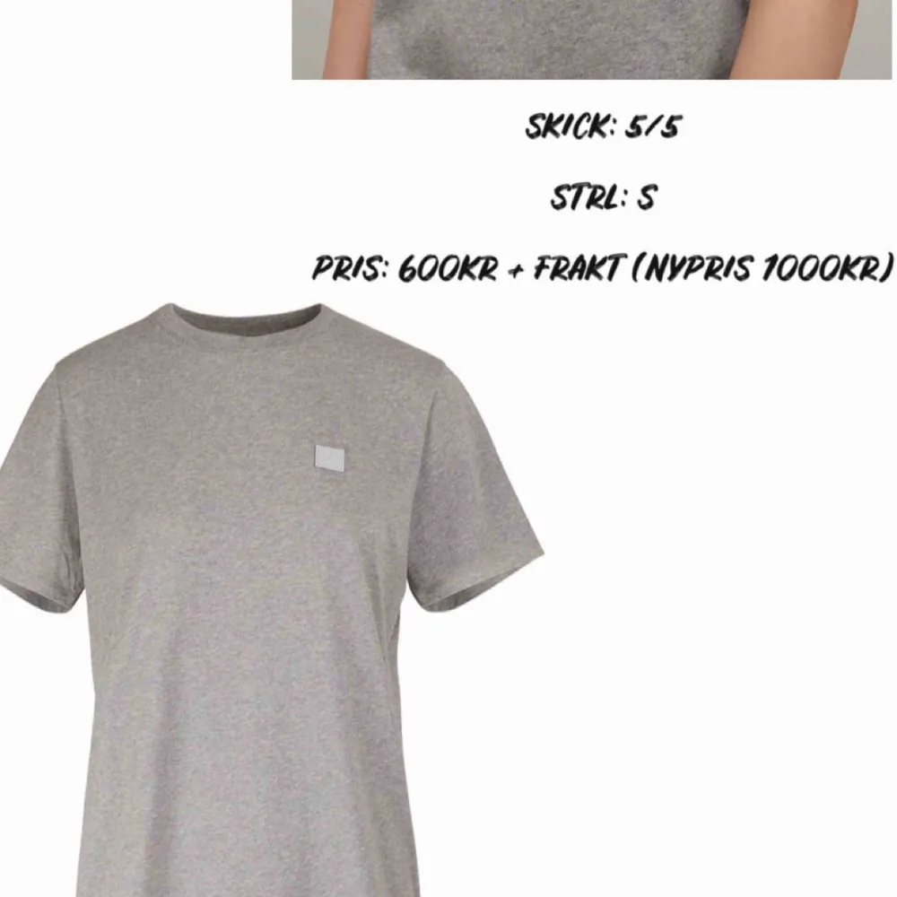 Äkta acne t-shirt!! Kommer ej till användning, därav bara använd 2-3 gånger! Köparen står för frakt (63kr). T-shirts.