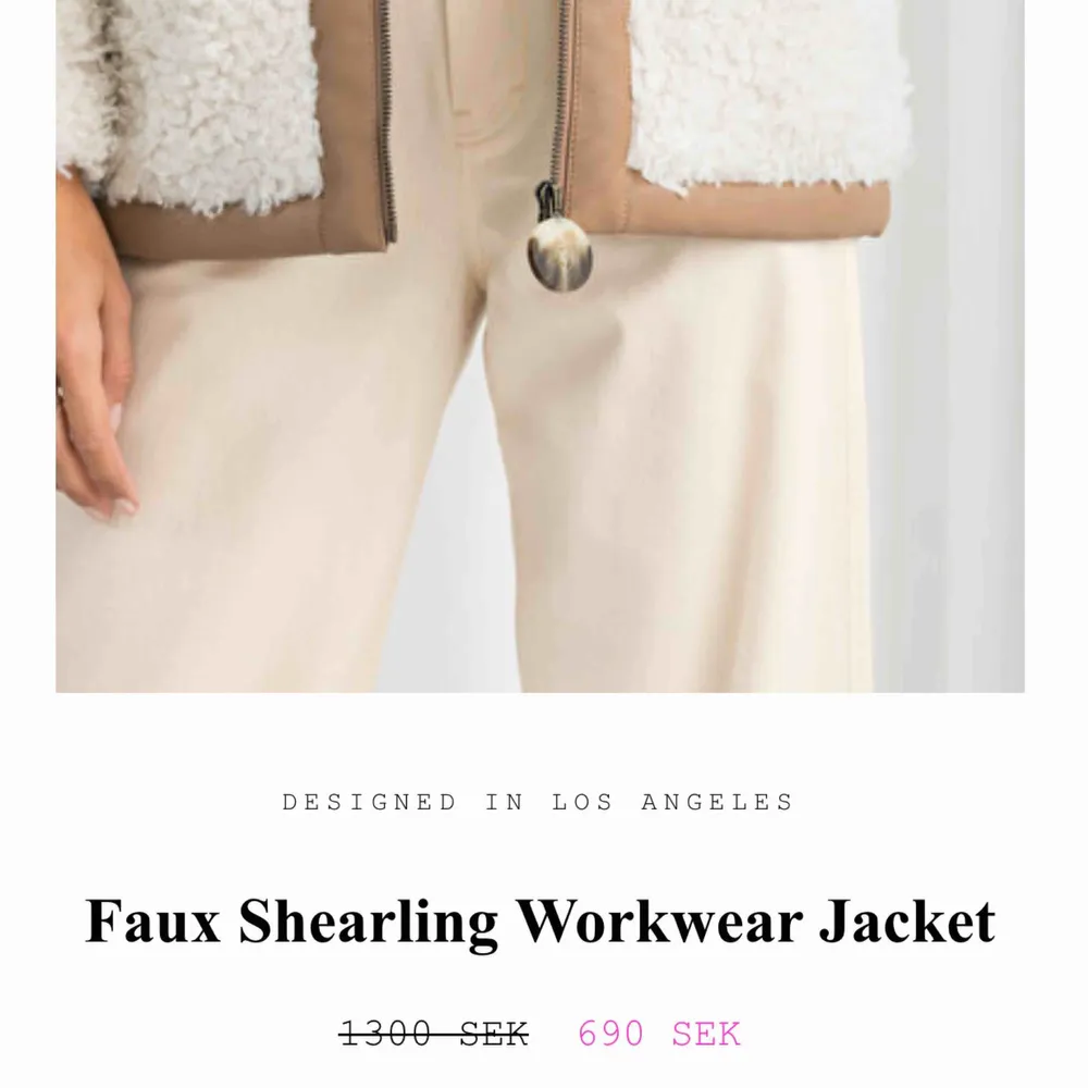 Faux Sherling workwear jacket. Aldrig använd, alla prislappar kvar! Strl 40 men passar bättre på en 38! Ordinariepris 1300kr, reapris 690kr.. Jackor.