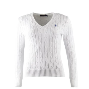  - Säljer denna populära vita kabelstickade tröjan från Ralph Lauren🌸