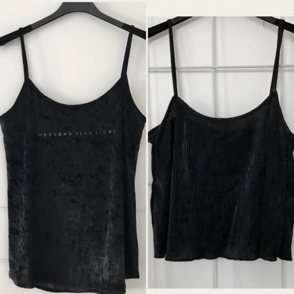 Left: Velvet top from Mango, size S / Right: Pleated top from BikBok, size S. 40kr / piece. Choose two tops / t-shirts / shirts from my ads and you will get one for half the price!. Toppar.