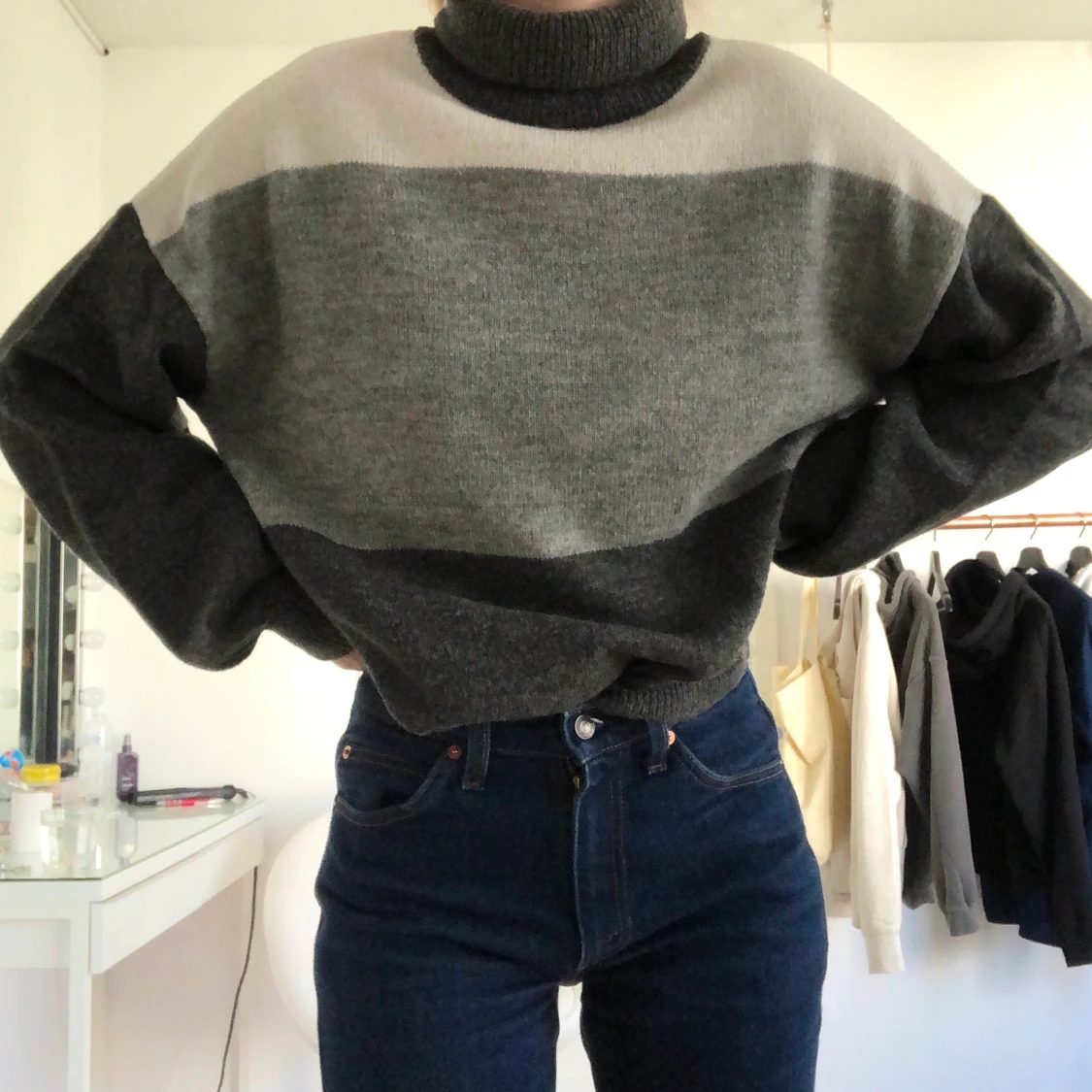 Stickad polotröja  - 90