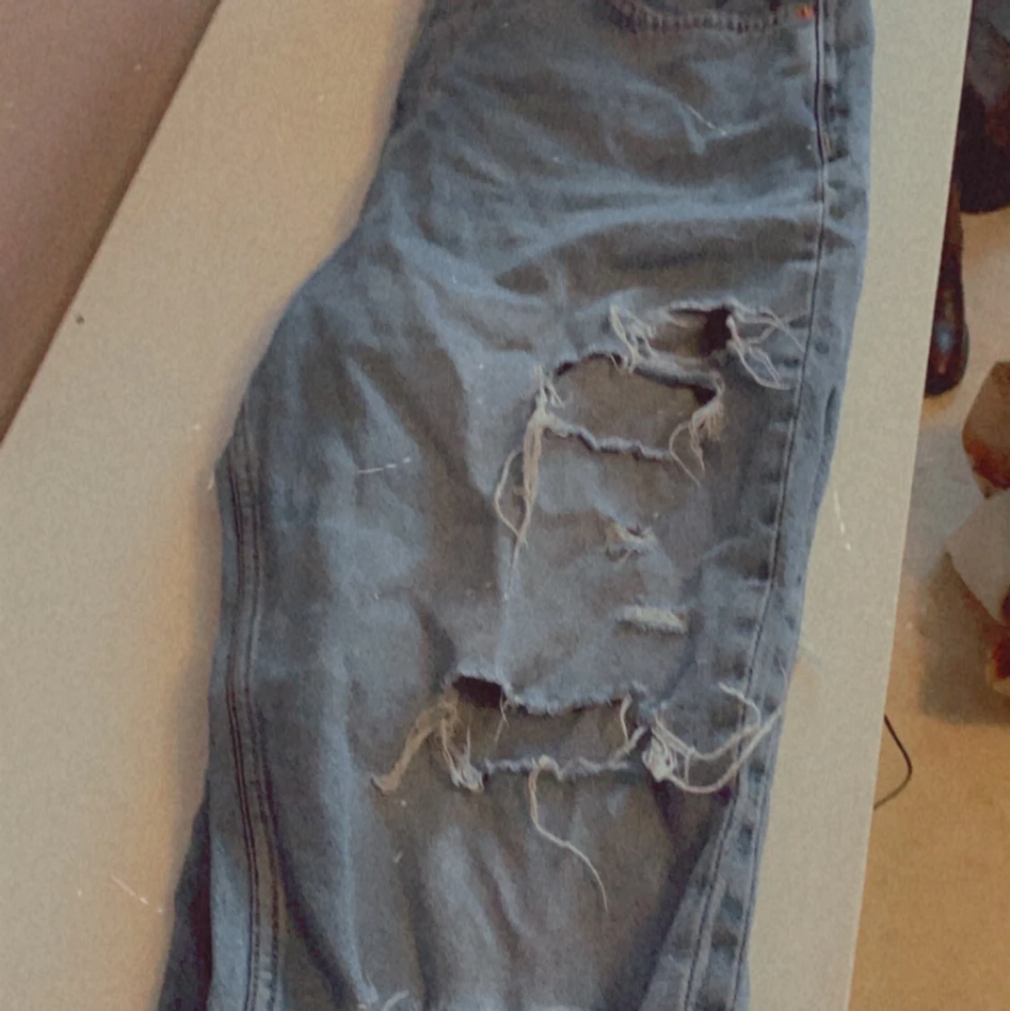  Blå Slitna jeans🦋 - 90