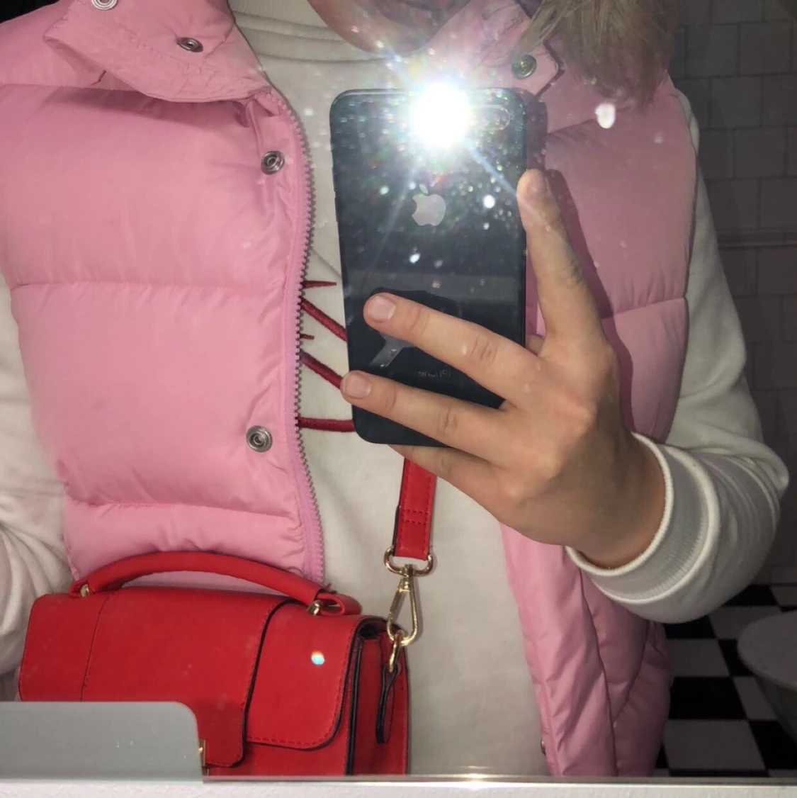 Rosa puff-väst - 90