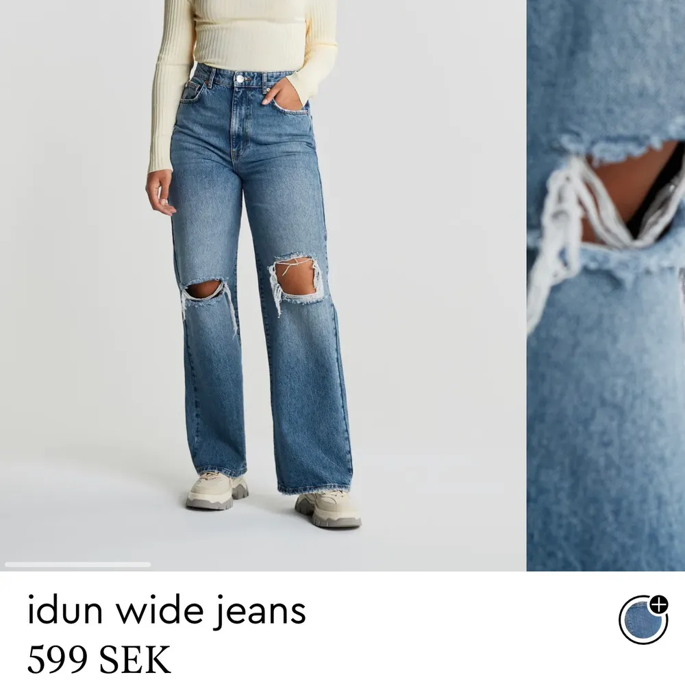 Säljer mina jeans som endast är använda vid ett tillfälle! I storlek 36 och är lite för långa för mig som är ca 167🤍. Jeans & Byxor.