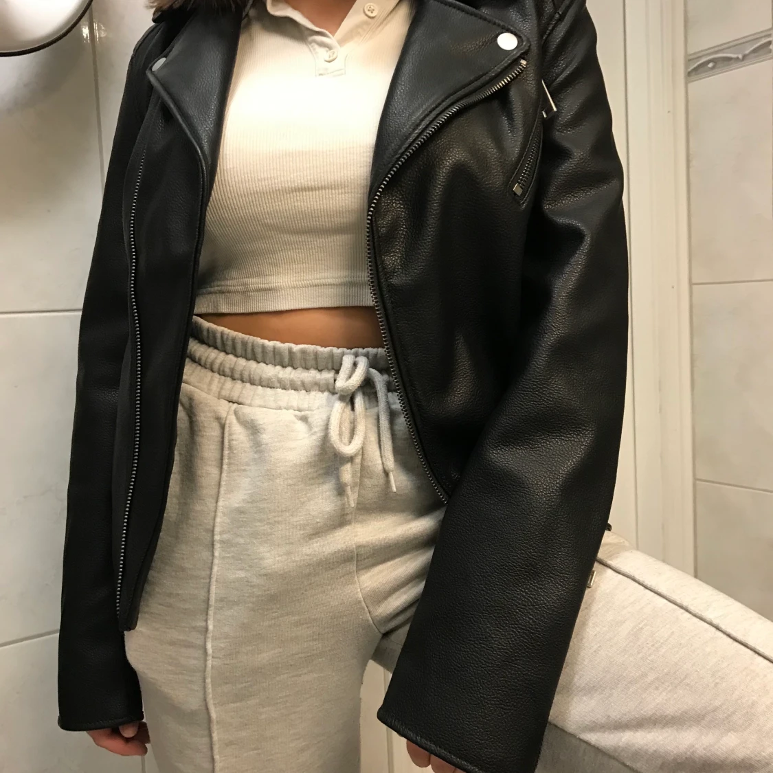 Skinnjacka med tryck - 90