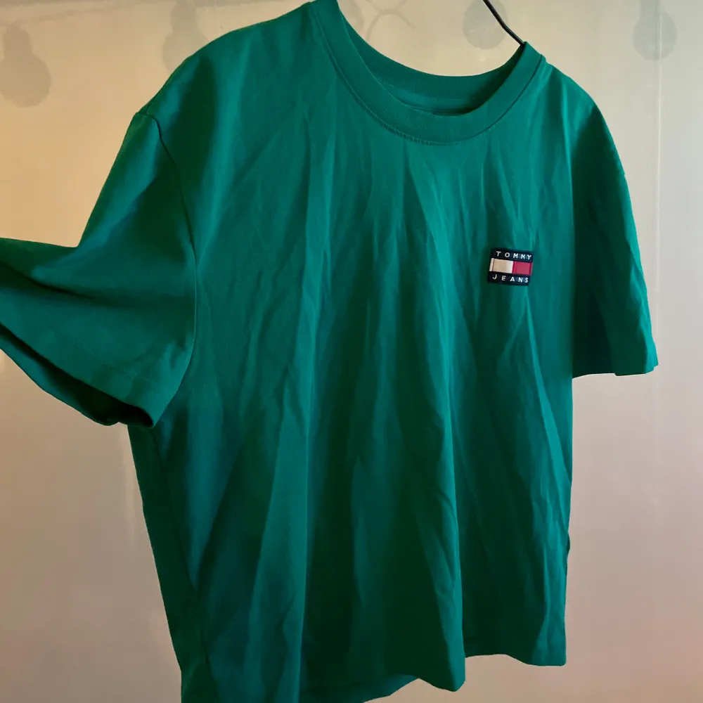 Säljer min grönblå t-shirt från Tommy Hilfiger stl.S. 💙💚Endast använd vid tre tillfällen så i fint skick. Nypris 549 kr, säljer för 200 kr exklusive frakt/mötas upp. . T-shirts.