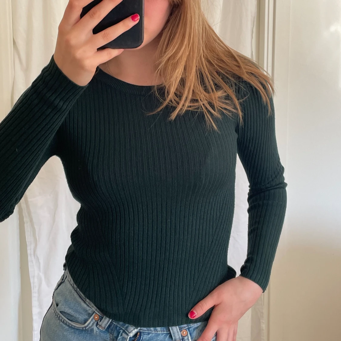 Grön stickad tröja