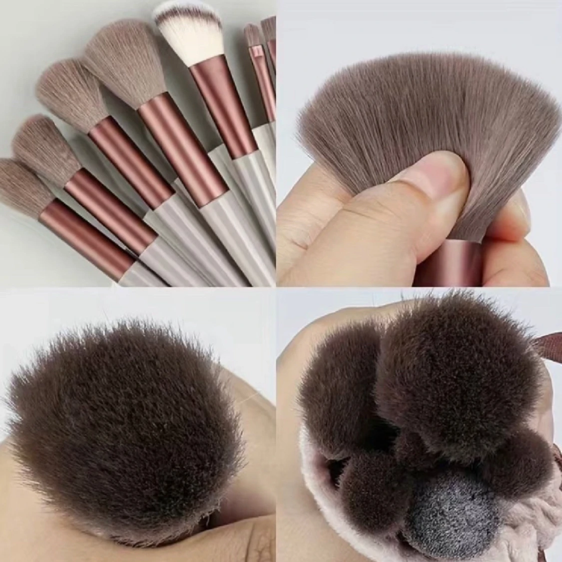 13st sminkborsteset med påse och en skonsam  - 90