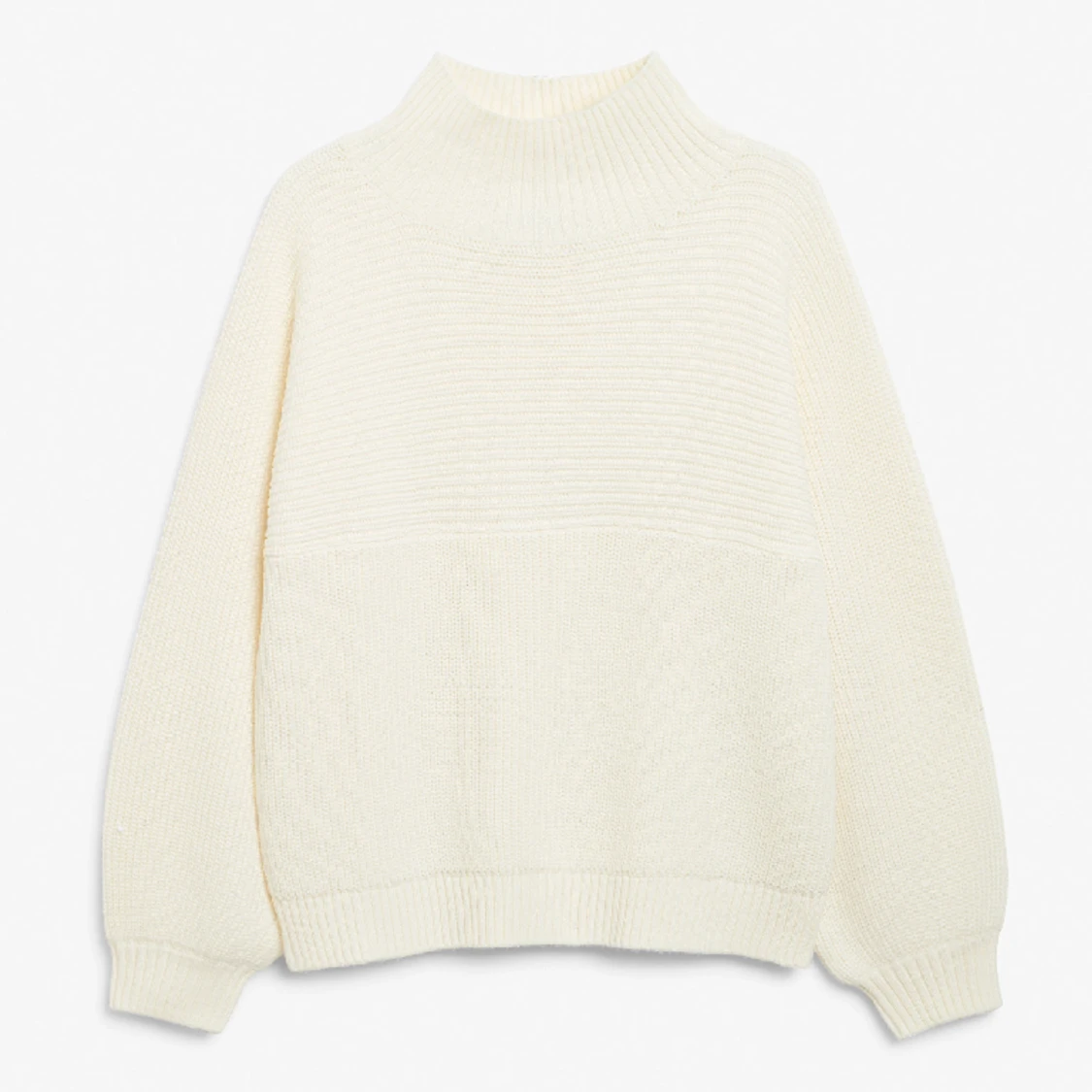 Vertikalstickad tröja med halvpolo - 90