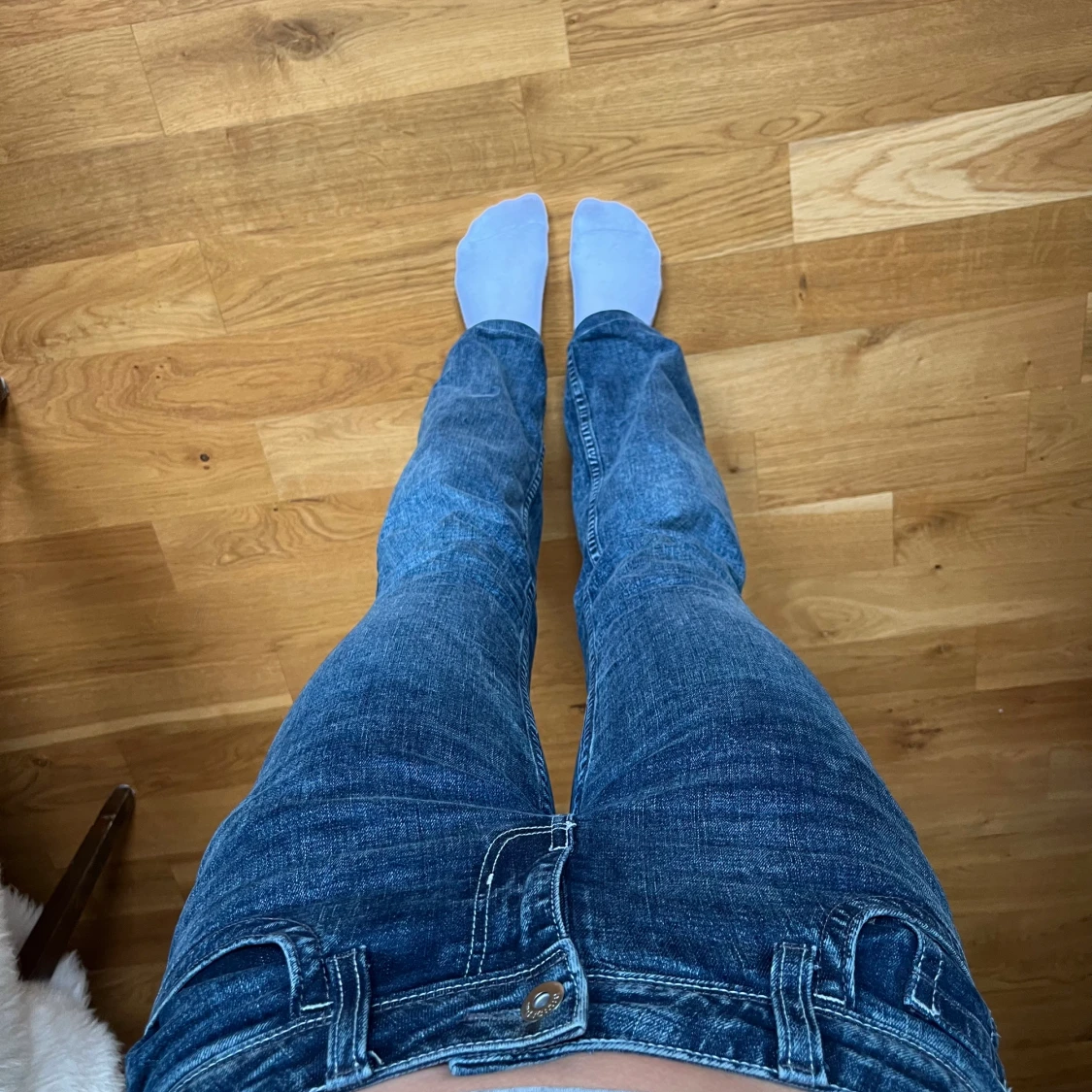 Mörkblåa Lågmidjade Jeans - 91