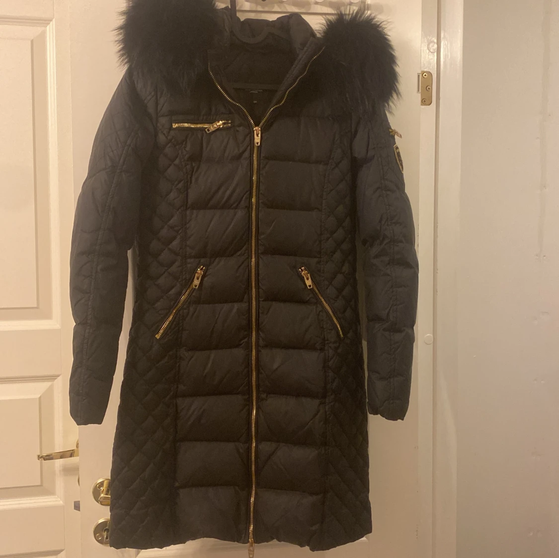 Rocknblue vinterjacka i äkta päls