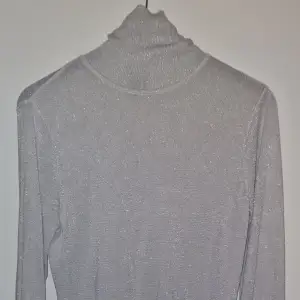 Hej!  Jag säljer en höghalsad glittrig tröja från River Island. Använts ett fåtal gånger.   Material: polyester och viskos. Storlek: medium. Bredd: 41 cm. Längd: 72 cm.  Med vänlig hälsning, Lucas