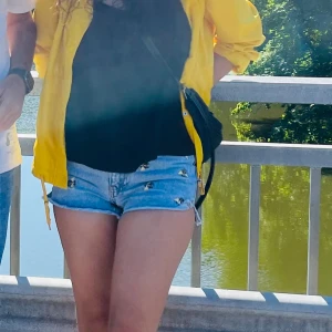 Bee shorts - Embroidered bee jeans shorts  Used but in good condition 