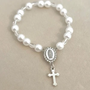 Armband med kors - Elastiskt armband 16cm 49kr/st