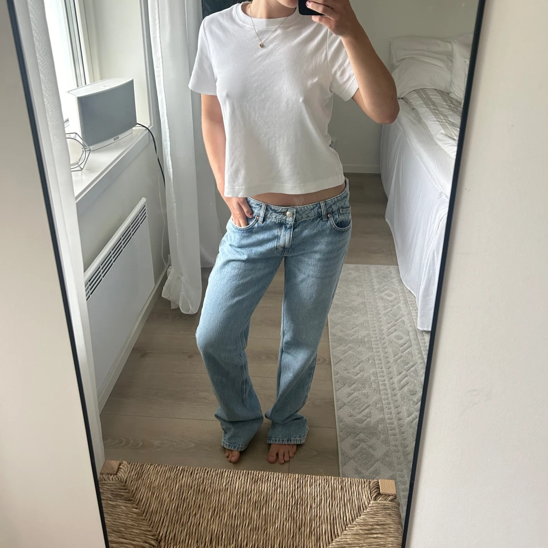 Zara jeans, raka med låg midja 