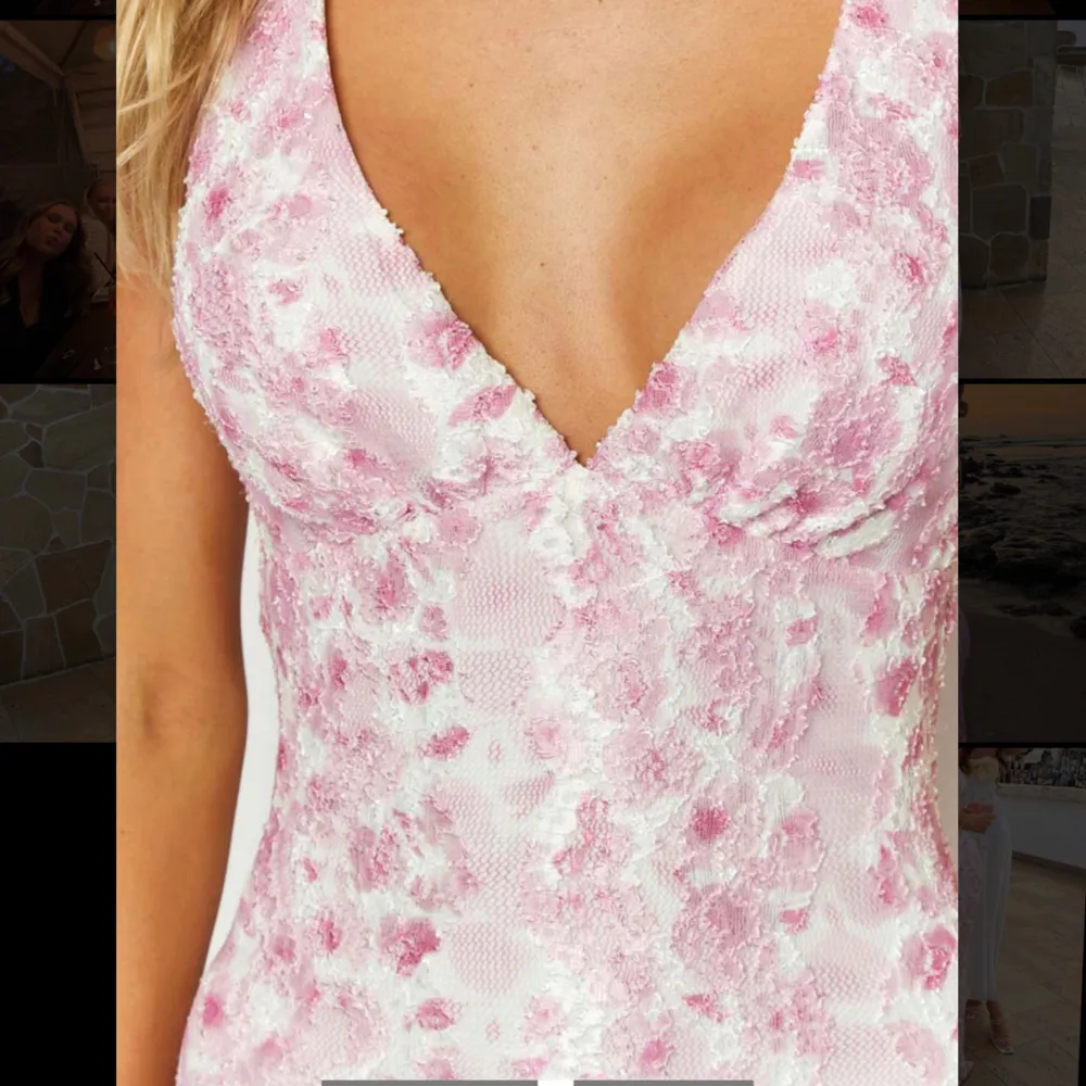 Lång klänning med rosa blommor från det australiensiska märket beginning boutique i storlek Xs. Aldrig använd med prislappen kvar. Klänningar.