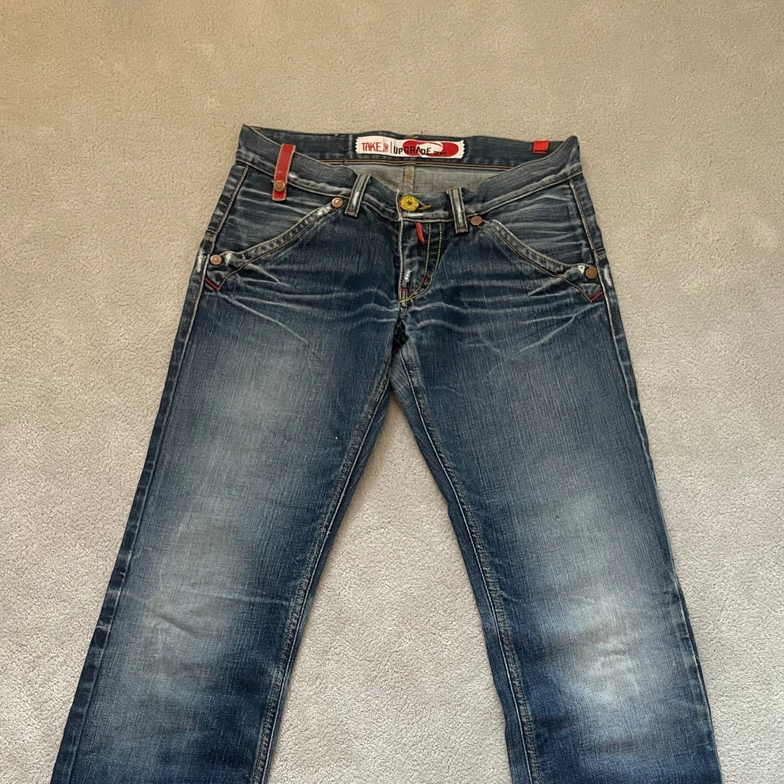 låg midjade jeans - 91