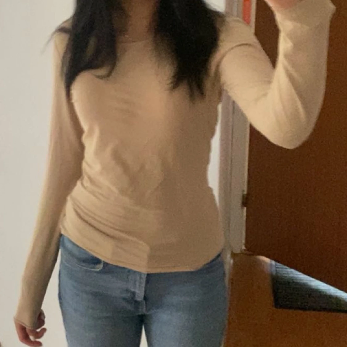 Beige långärmad topp