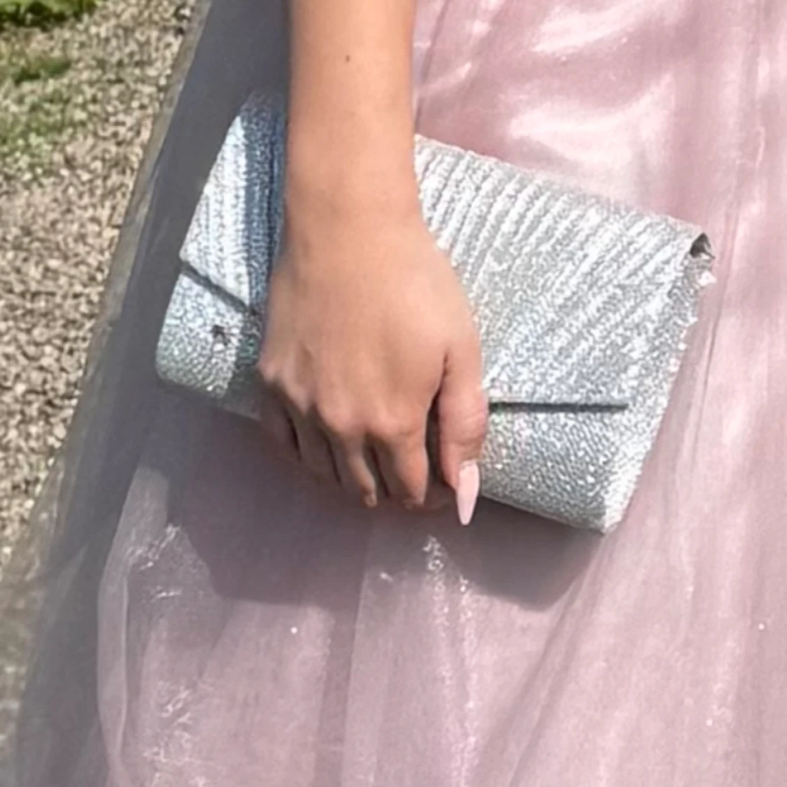 Silvrig glitterväska - 91