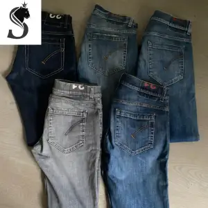 5 par dondup jeans modell George, snart till salu!  i mycket bra skick! Storlek 31-33W. Ej dem jeansen på bilden! Pris varierar beronede på cw. Skriv till mig ifall ni är intresserade på förhand! 
