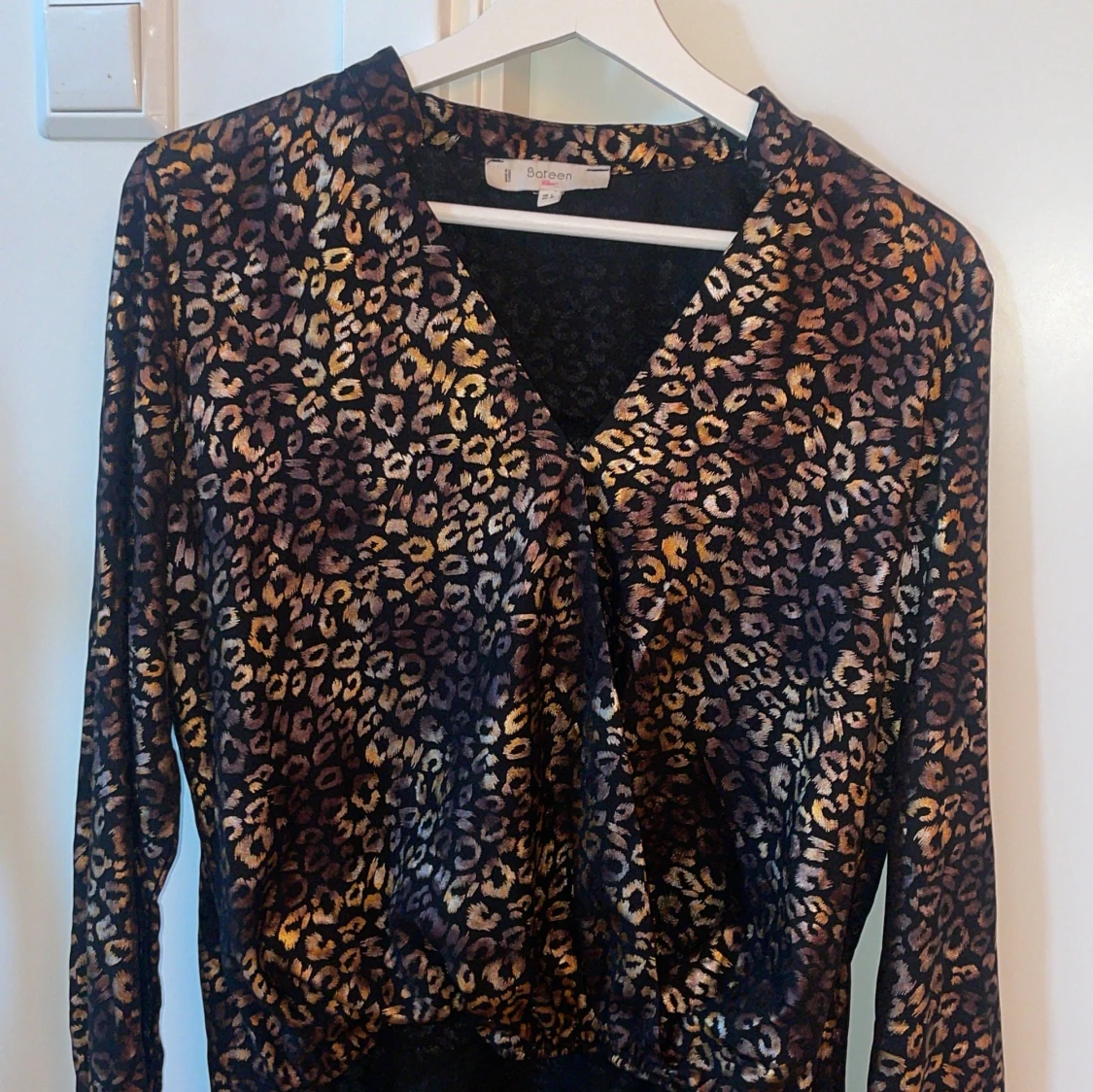 Leopard Satin blus