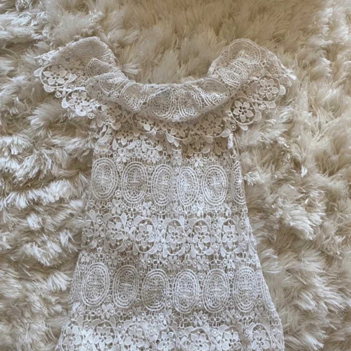 Vit somrig off shoulder spets topp/blus - 93