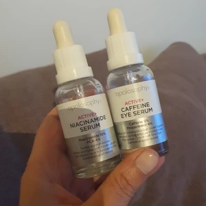 Apolosophy 2 olika serum  - Apolosophys niacimide serum 30ml och caffeine eye serum 30ml Båda är öppnade (se foto) Båda för 60kr 