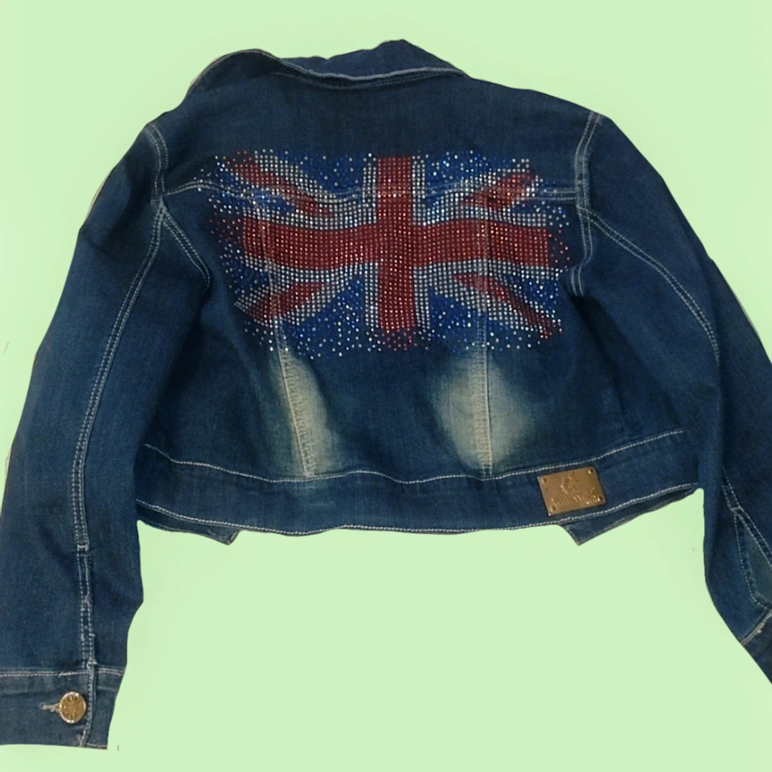 Jeans jacka med brittiska flaggan - 90