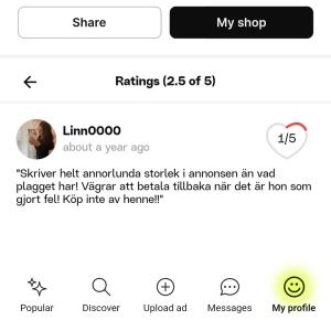 Mitt dåliga omdöme - Vill bara förklara detta. Jag sålde ett plagg som jag tyckte passade som en XS men var i barnstorlek. Jag skrev XS i annonsen men sa att det var barnstorlek. Hon var nöjd tills hon fick hem plagget & såg att det var barnstorlek. Därför dåligt omdöme