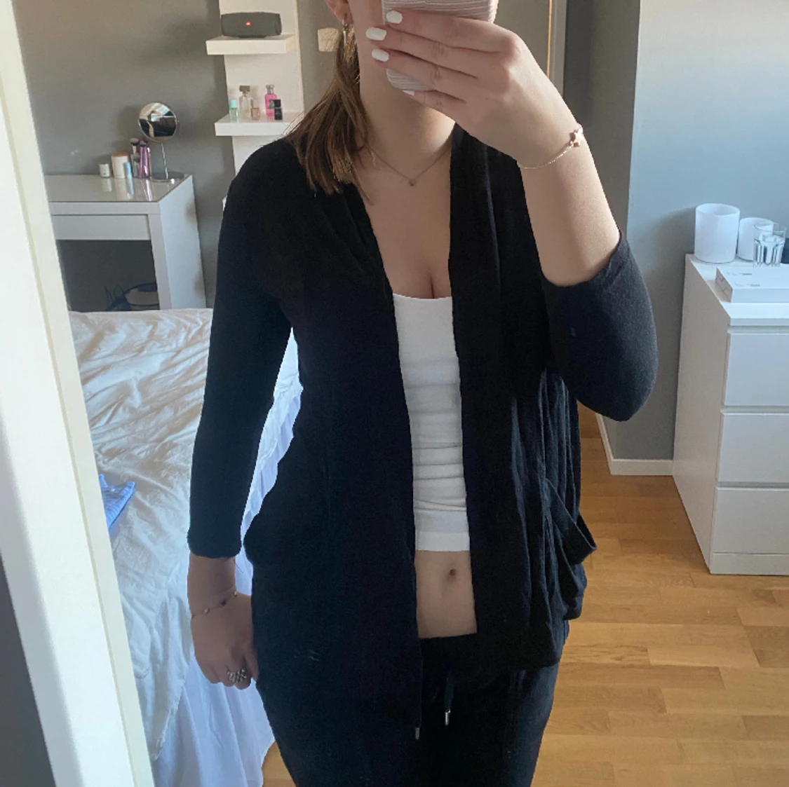 svart kofta med fickor - 90
