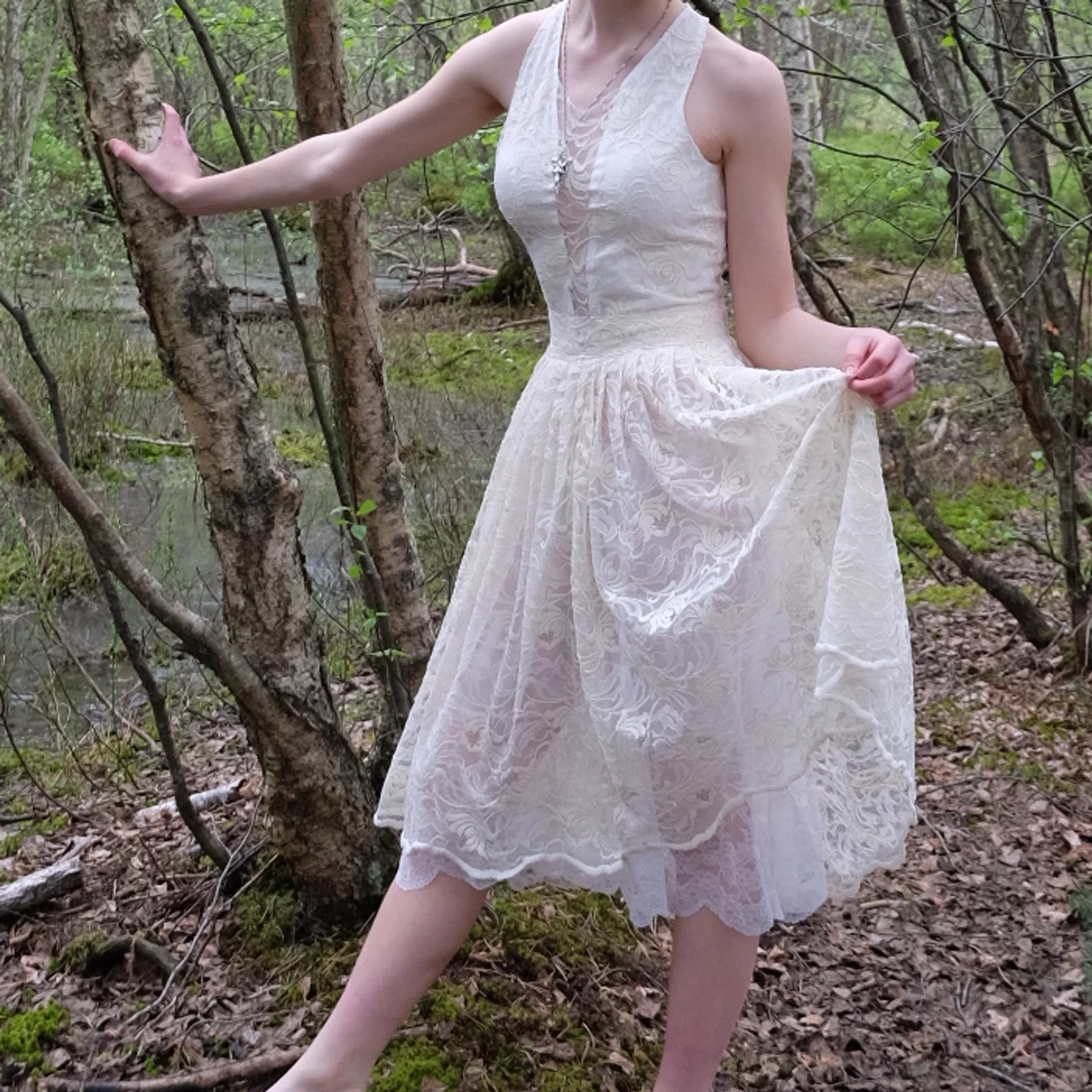 ♡vit spetsklänning ♡