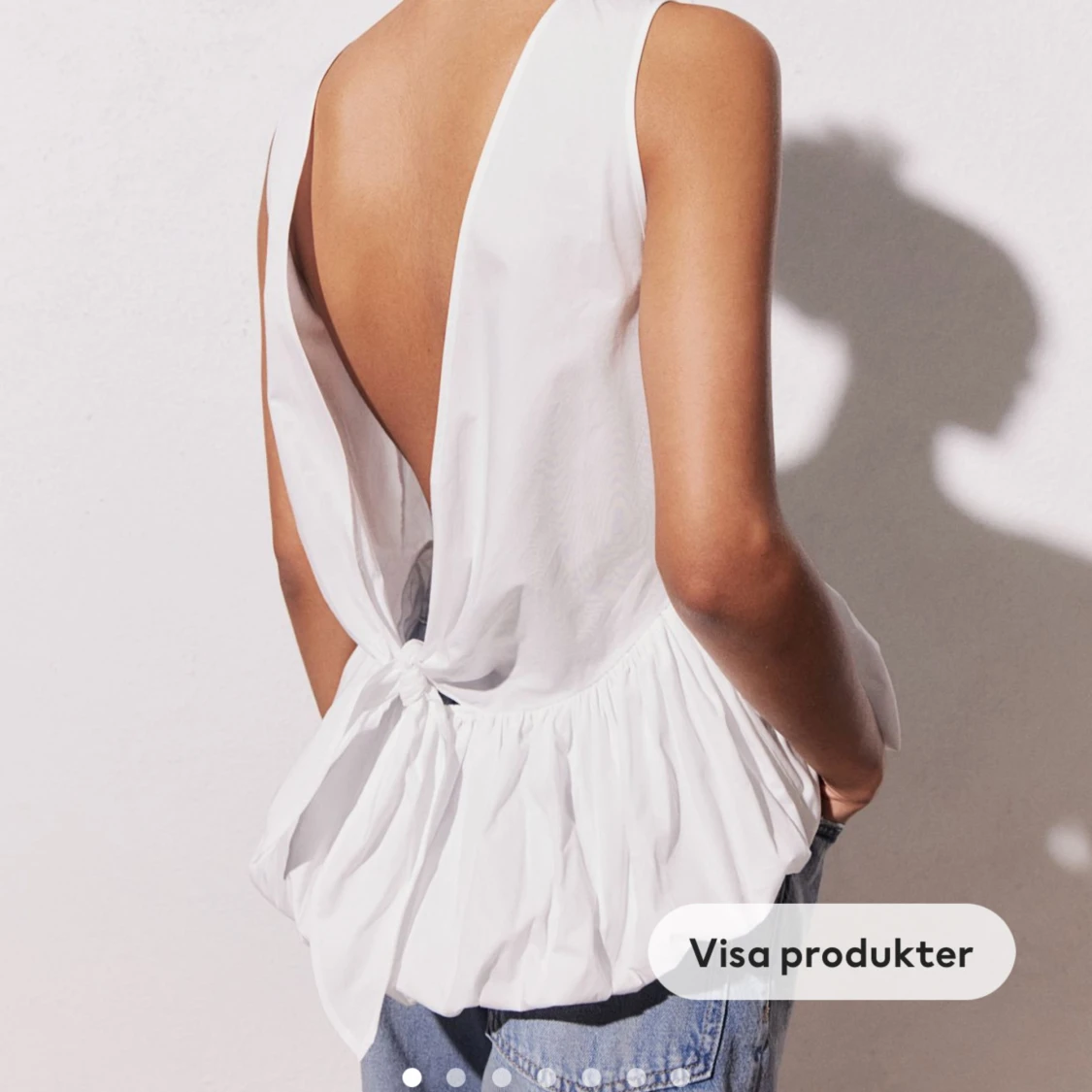 Vit topp med krytdetalj  - 92