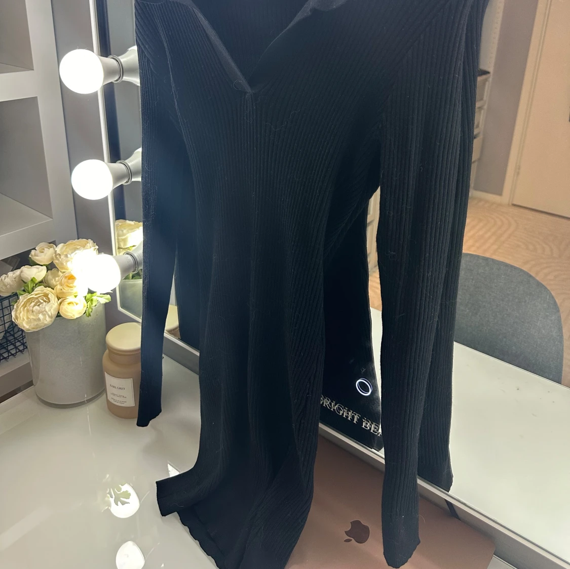 Ribbad klänning m krage  - 90