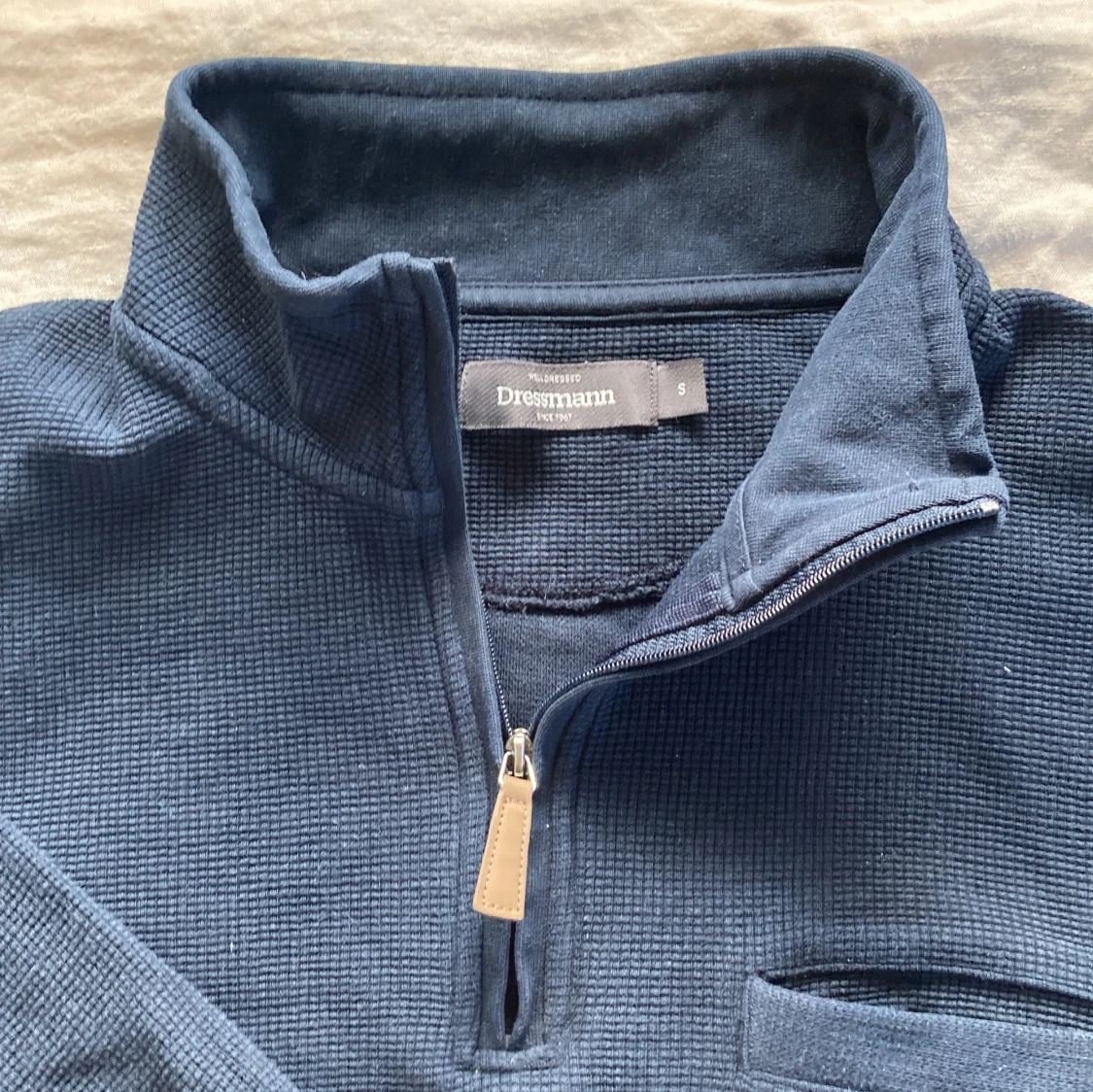 Mörkblå halfzip, Dressmann - 90