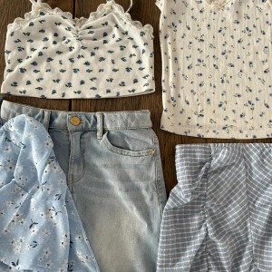 Linne & kjol - Kjol xxs Gina Tricot Jeanskjol 128 Lindex Linne xs HM Blus 140 HM Top 134 Shein 