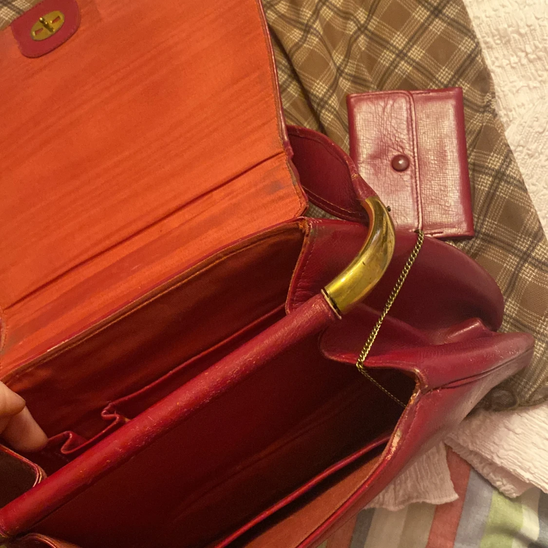Vintage röd handväska  - 91