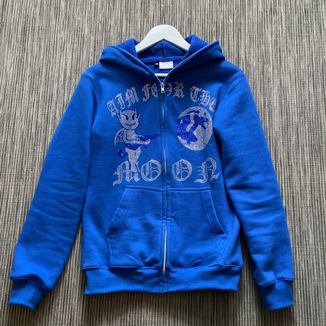 Rhinestone zip hoodie