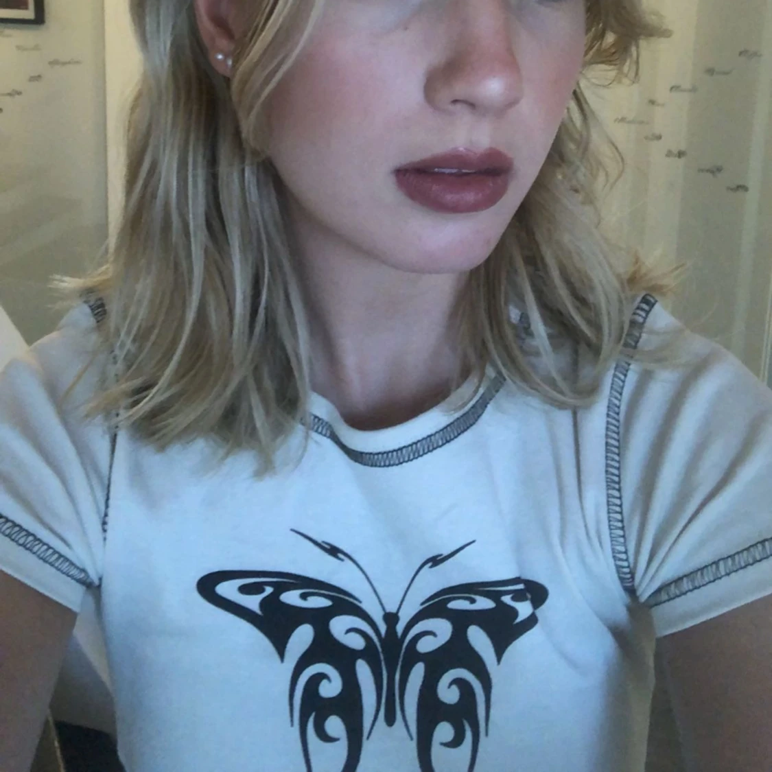 Kort topp med fjäriltryck - 91