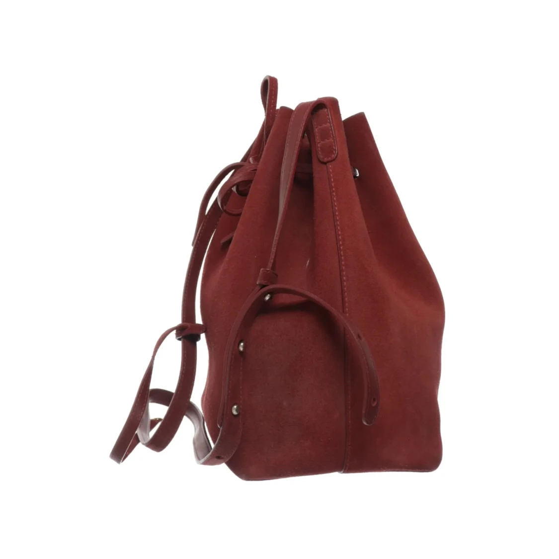 Röd ryggsäck i mocka