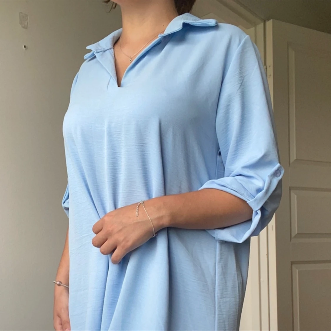 Ljusblå klänning - 90