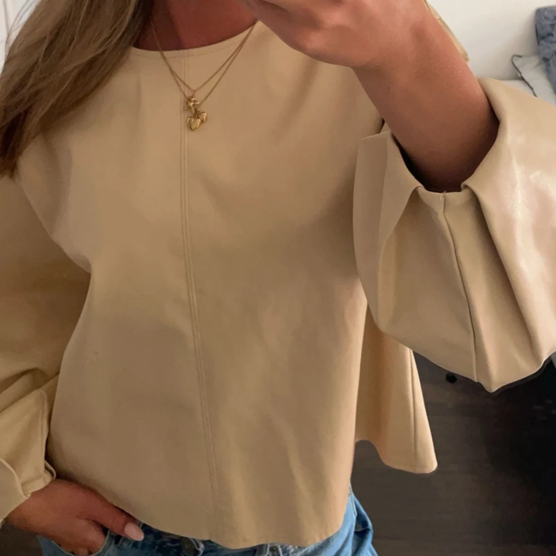 Läderimiterad tröja  - 90