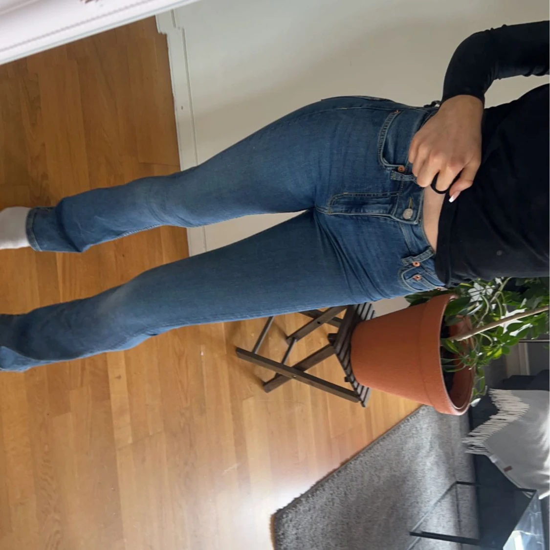 Blåa bootcut jeans - 90